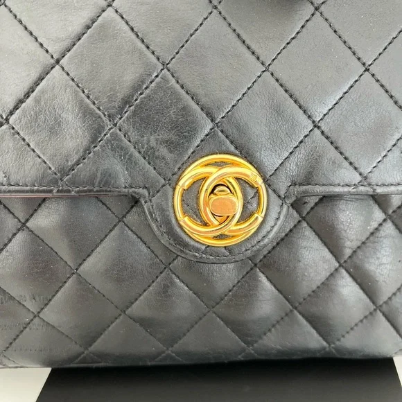 Chanel Vintage Quilted Lambskin 24k Gold Hardware Crossbody Bag